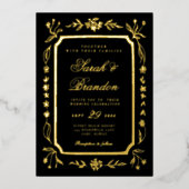 Warme, Minimalistische Script-Hochzeit Folieneinladung (Vorderseite)