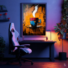 Warme Momente zeitgenössischer Expressionist Coffe Poster