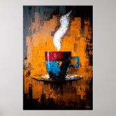 Warme Momente zeitgenössischer Expressionist Coffe Poster (Vorne)