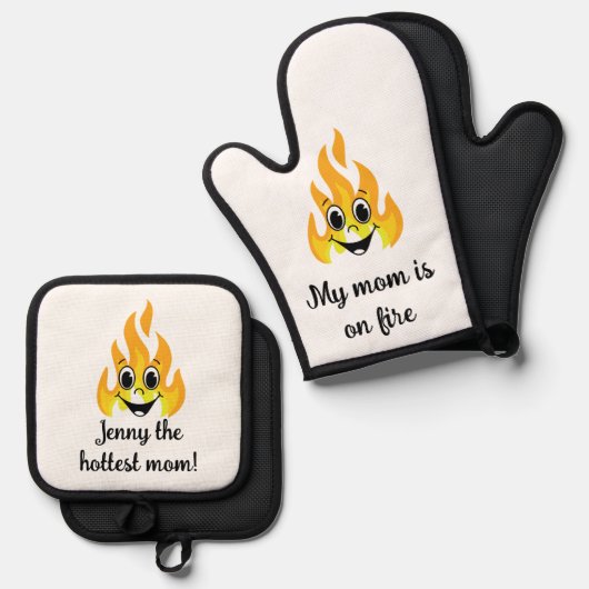 Warme Mutter Ofenhandschuh & Topflappen-Set (Vorderseite/Rückseite)