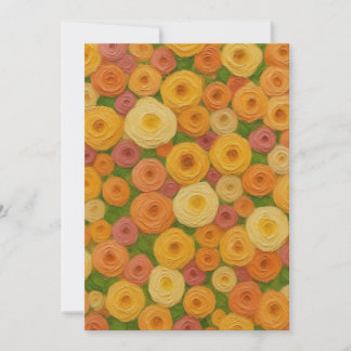Warme nahtlose Herbst-Blumenmuster-Ölgemälde A Einladung