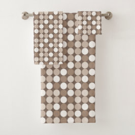 Warme neutrale Erdkreis-Geometrie Badhandtuch Set