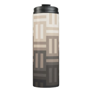 Warme Neutrale Farbnuancen Quilt-Muster Thermosbecher