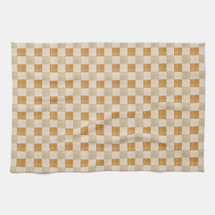 Warme neutrale Karo-Küchenhandtuch Beige Kariert K Geschirrtuch