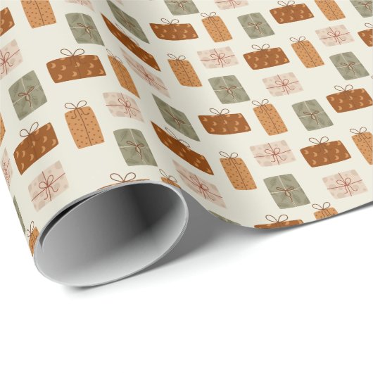 Warme neutrale Weihnachtsgeschenk Geschenkpapier (Rolleneckpunkt)