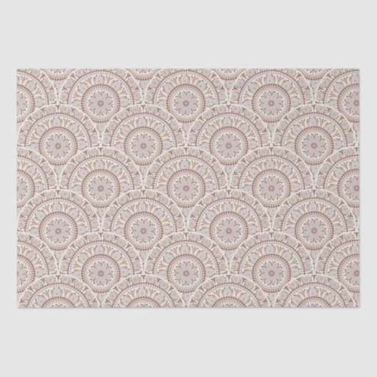 Warme Neutrals Cafe Ombre Dot Mandala Art Deco Seidenpapier (Vorderseite)