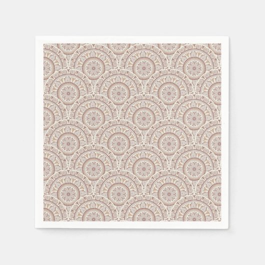 Warme Neutrals Cafe Ombre Dot Mandala Art Deco Serviette (Vorderseite)