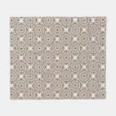 Warme Neutrals Espresso Dot Mandala Diamond Tile Fleecedecke (Vorderseite (Horizontal))