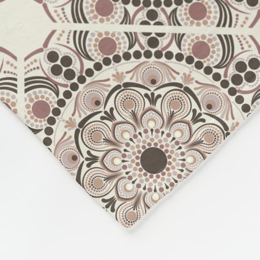 Warme Neutrals Espresso Dot Mandala Diamond Tile Fleecedecke (Ecke)