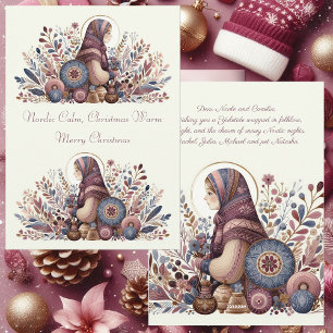 Warme nordische Weihnachtstradition Folklore Feiertagskarte
