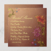 Warme orange Blume Brautdusche Einladung (Vorne/Hinten)