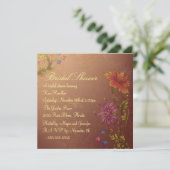 Warme orange Blume Brautdusche Einladung (Stehend Vorderseite)