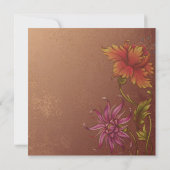 Warme orange Blume Brautdusche Einladung (Rückseite)