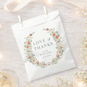 Warme orange Blume Hochzeit danke Ihnen für Tasche Geschenktütchen (Ausgeschnitten)