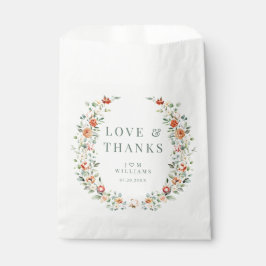 Warme orange Blume Hochzeit danke Ihnen für Tasche Geschenktütchen