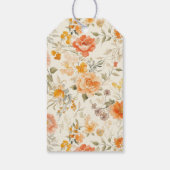 Warme Orange Blumige Dankbarkeit Geschenkanhänger (Rückseite)