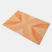 Warme orange geometrische Sternenexplosion Abstrak Fußmatte (Schrägansicht)