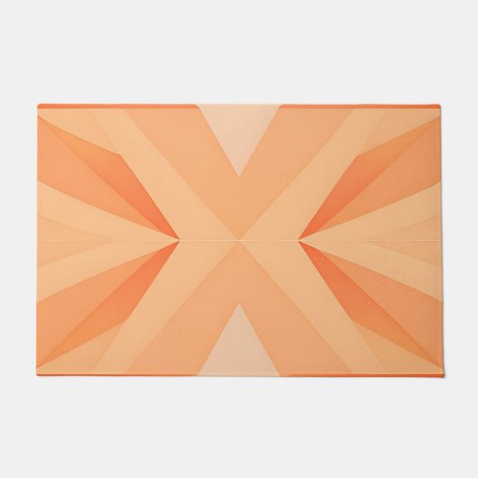 Warme orange geometrische Sternenexplosion Abstrak Fußmatte (Vorderseite)