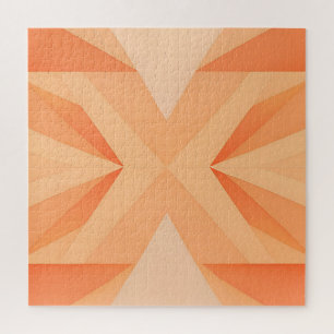 Warme orange geometrische Sternenexplosion Abstrak Puzzle