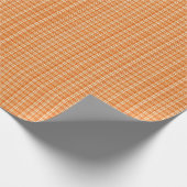 Warme Orange Leinen-Karomuster Geschenkpapier (Ecke)
