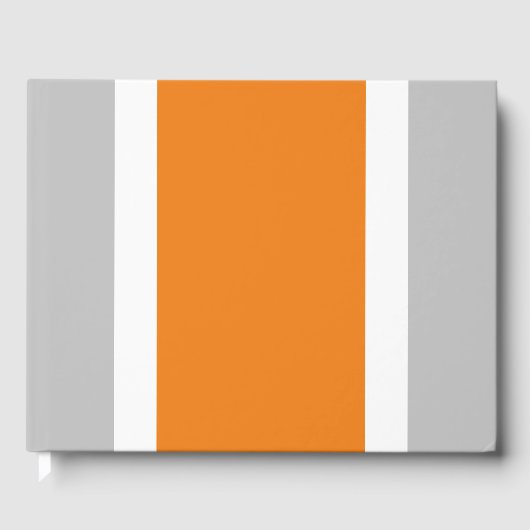 Warme, orange weiße Streifen auf hellgrau Gästebuch (Vorderseite)
