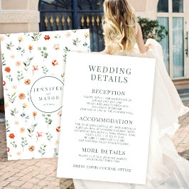 Warme orangefarbene Blumenkarten Begleitkarte