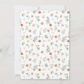 Warme orangefarbene Blumenkranke Hochzeitsfeiern T Einladung (Rückseite)