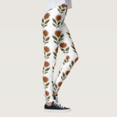 Warme Orangefarbene Florale Leggings (Rechts)