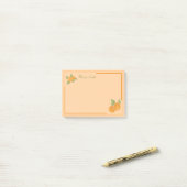 Warme Orangen-Zitrus-Randgestaltung Post-it Klebezettel (Auf Schreibtisch)