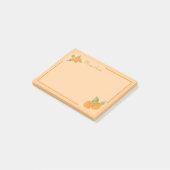 Warme Orangen-Zitrus-Randgestaltung Post-it Klebezettel (angewinkelt)