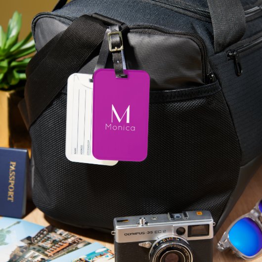 Warme Orchidee - personalisiert Gepäckanhänger (Vorderseite & Rückseite)
