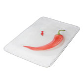 Warme Paprika Weißrot Badematte (Schrägansicht)