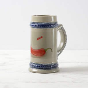 Warme Paprika Weißrot Bierglas
