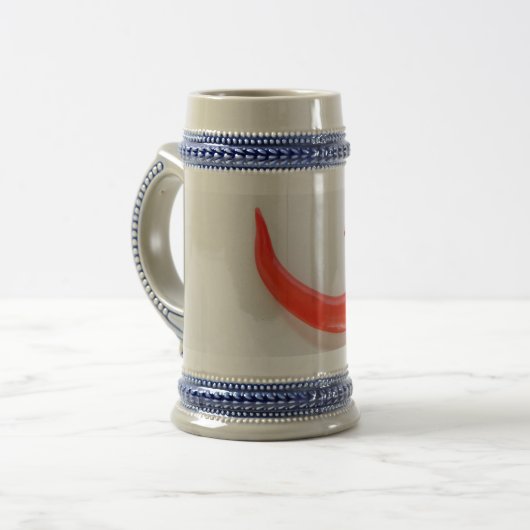 Warme Paprika Weißrot Bierglas (Vorderseite Links)