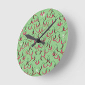 Warme Paprikaschoten Runde Wanduhr (Winkel)