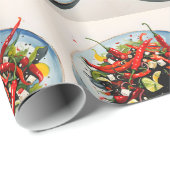 Warme Paprikaschoten Salat Geschenkpapier (Rolleneckpunkt)