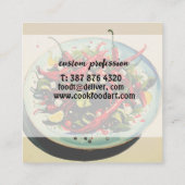 Warme Paprikaschoten Salat Quadratische Visitenkarte (Rückseite)