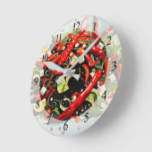 Warme Paprikaschoten Salat Runde Wanduhr (Winkel)