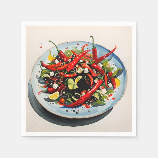 Warme Paprikaschoten Salat Serviette (Vorderseite)