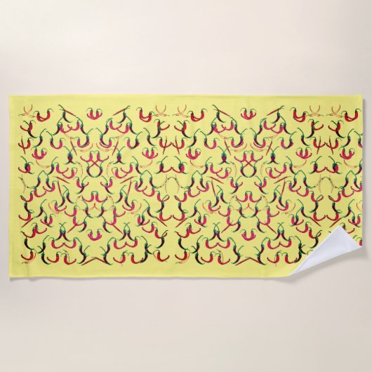 Warme Paprikaschoten Strandtuch (Vorderseite)