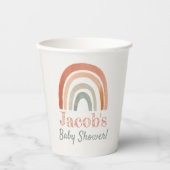 Warme Pastel Rainbow Wasserfarbe Kinderdusche Pappbecher (Vorderseite)