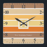 Warme Pastellherbst-Farbpalette | personalisiert Quadratische Wanduhr<br><div class="desc">Stilvolle Herbstfarbpalette in den warmen Pastellfarben mit einem eleganten Abzeichen mit Initialen.
Eine wunderbare Farbkombination während eines magischen und gemütlichen Herbstes oder irgendeiner anderen Jahreszeit.
Personifizieren Sie,  indem Sie die Initialen ändern und Name oder Presse fertigen besonders an,  um Ihre eigene Touch weiter zu addieren.</div>