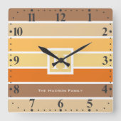 Warme Pastellherbst-Farbpalette | personalisiert Quadratische Wanduhr (Vorderseite)