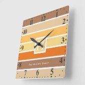 Warme Pastellherbst-Farbpalette | personalisiert Quadratische Wanduhr (Winkel)