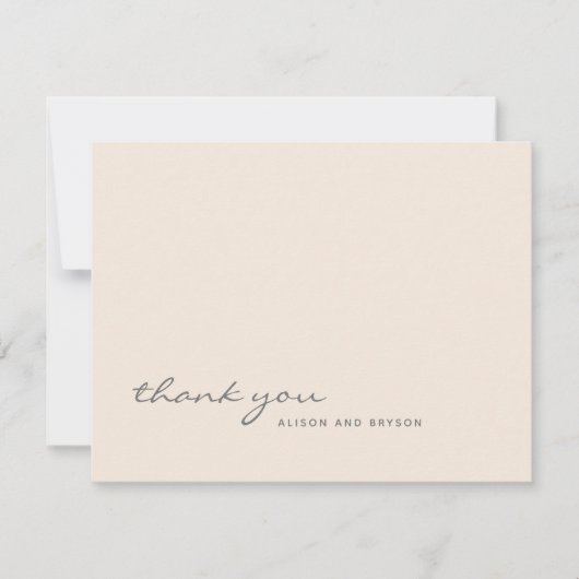 Warme Peach Solid Color Danke Karte (Vorderseite)