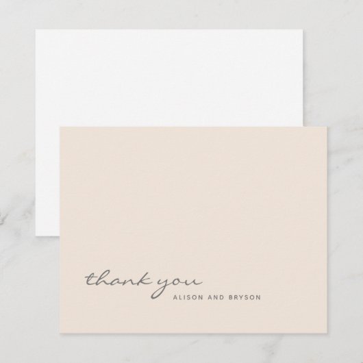 Warme Peach Solid Color Danke Karte (Vorne/Hinten)