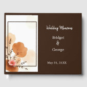 Warme Peach Wasserfarbe Blume Gästebuch (Vorderseite)