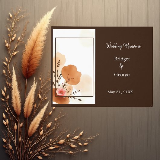 Warme Peach Wasserfarbe Blume Gästebuch