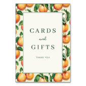 Warme Pfirsich-Illustrationsumrandung Tischnummer (Rückseite)