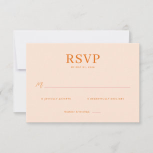 Warme Pfirsich-Minimalist-RSVP RSVP Karte